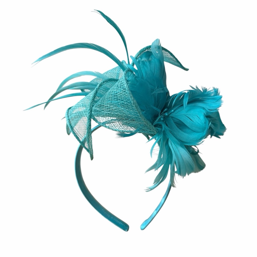 Teal Feather Fascinator Headband
